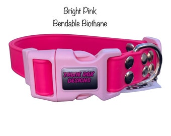 Waterproof biothane dog collar, Pink Biothane dog collar, adjustable dog collar, side release dog collar, washable dog collar, Hot Pink