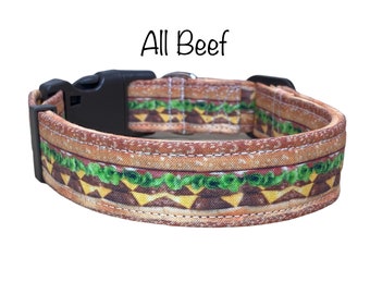 Hamburger dog collar, food dog collar, funny dog collar, hamburger lover, beef, cheeseburger dog collar, adjustable, washable, eco friendly