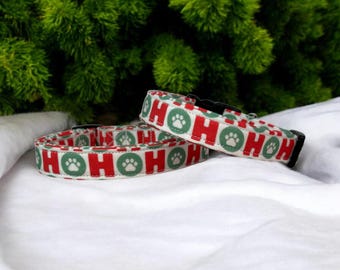 Ho Ho Ho dog collar, funny dog collar, handmade side release dog collar, girl dog collar, boy dog collar, custom adjustable dog collar