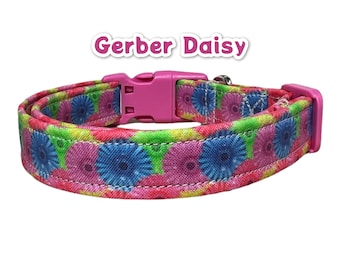 Floral dog collar, dog collar girl, Floral cat collar, side release, adjustable collar, washable fabric collar, flower collar, dog collar