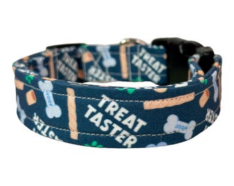 Treat taster Dog collar, funny dog collar, girl dog collar, boy dog collar, handmade dog collar, side release, washable, adjustable collar