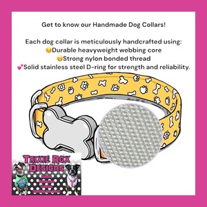 Potato Chip Fabric Dog Collar: Handmade Adjustable Pet Collar, funny dog collar, side release, washable, adjustable bild 5