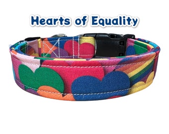 Heart dog collar, dog collar, colorful dog collar, dog collar boy, dog collar girl, washable collar, side release collar, adjustable collar