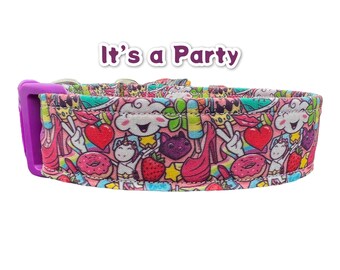 Unicorn dog collar, funny dog collar, custom dog collar, girl dog collar, handmade dog collar, wide dog collar, food dog collar, pet collar