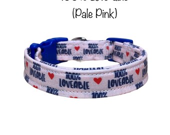 Love-able dog collar, cute dog collar, funny dog collar, eco friendly, washable, adjustable, lovable, dog collar girl, pink dog collar, love