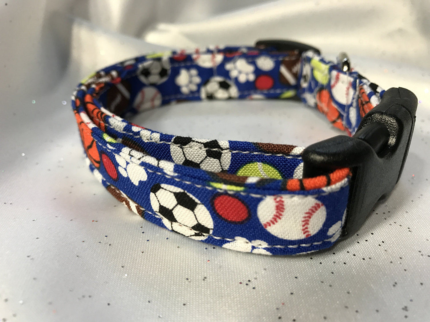 Sports dog collar, balls dog collar, boy dog collar, funny dog collar