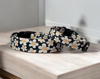 Hibiscus floral dog collar, dog collar, handmade side release dog collar, funny dog collar, custom dog collar, washable adjustable collar