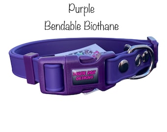 Waterproof biothane dog collar, Purple Biothane dog collar, adjustable dog collar, side release dog collar, washable dog collar, purple