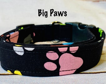 Dog Collar, girl dog collar, boy dog collar, martingale collar, martingale, adjustable collar, buckle dog collar, paw print collar, paws
