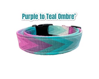 Ombre dog collar, girl dog collar, boy dog collar, handmade dog collar, custom dog collar, adjustable collar, side release, washable collar