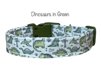 Dinosaur dog collar, dog collar, Dino collar, dinosaur collar, washable, fabric dog collar, eco friendly collar, dinosaur, dog collar boy