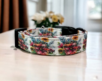 I’m cute but will fuck shit up dog collar, funny dog collar, obscene dog collar, side release adjustable collar, washable, handmade collar