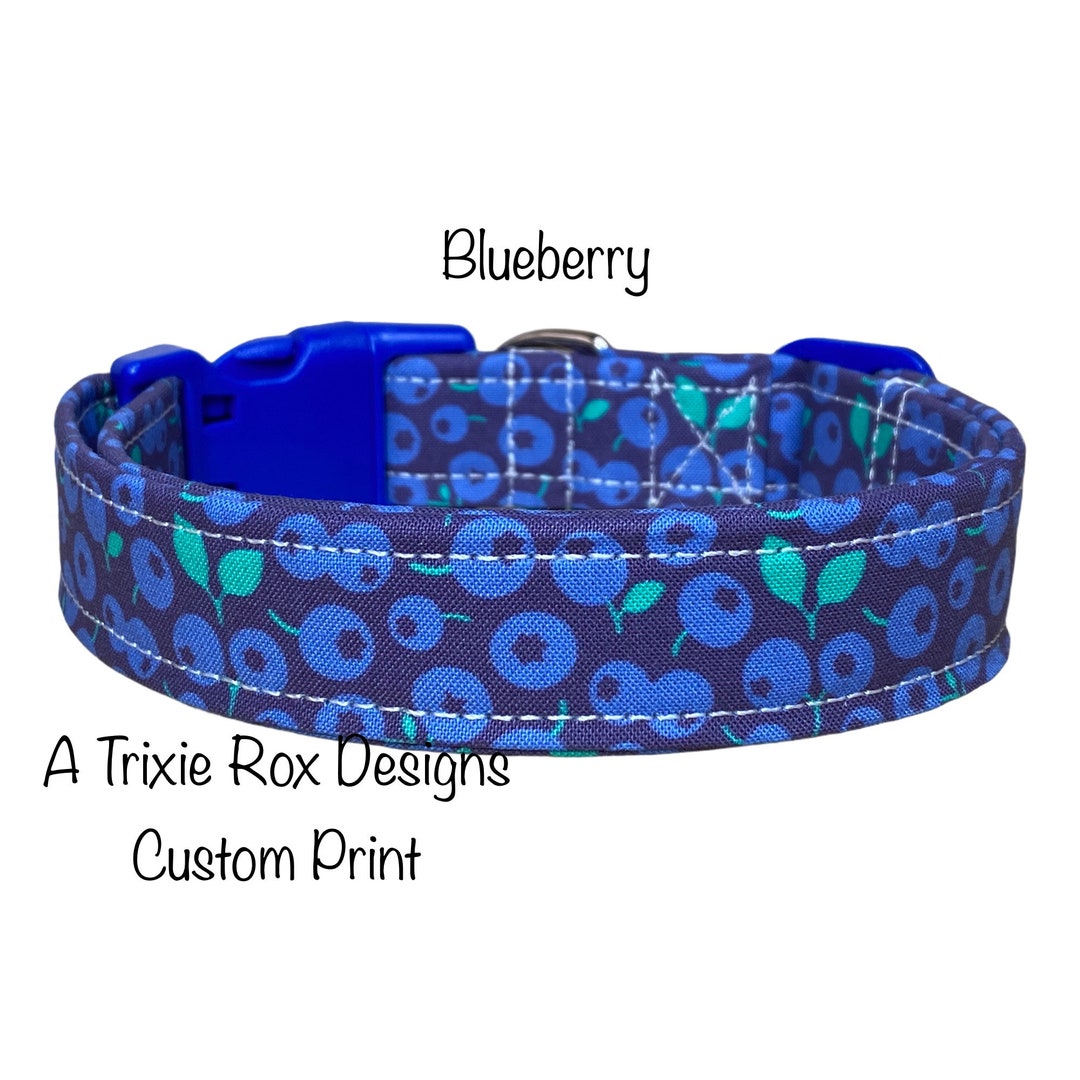 Blueberry Dog Collar, Dog Collar, Fruit Dog Collar, Food Dog Collar, Cat Collar, Adjustable Side