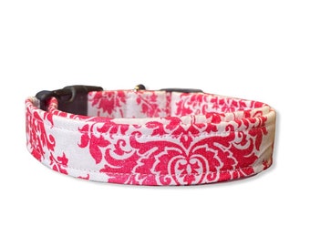 Pink sparkle dog collar, girl dog collar, adjustable collar, fabric dog collar, dog collar girl, female dog collar, pink sparkles dog collar