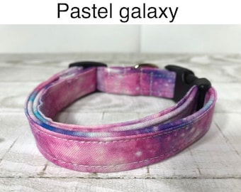 Pastel galaxy dog collar, standard adjustable or martingale