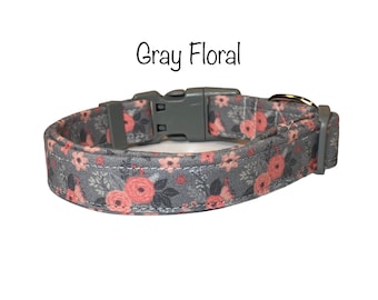 Floral dog collar, dog collar, floral collar, adjustable collar, cat collar, dog collar girl, fabric dog collar, side release, washable