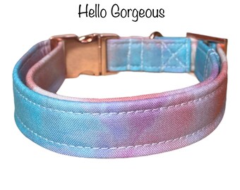 Ombre dog collar, rose gold dog collar, side release dog collar, adjustable collar, washable collar, fabric dog collar, girl dog collar