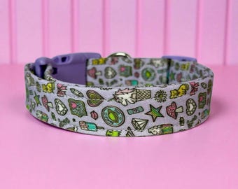 Handmade Doodle Dog collar, side release washable fabric adjustable pet collar, funny dog collars, side release, washable
