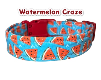 Watermelon dog collar, food dog collar, funny dog collar, cat collar, quick release, side release, adjustable, pet collar, collar for dog
