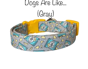 Potato chip dog collar, funny dog collar, food dog collar, potato chips, eco friendly collar, washable, adjustable, cat collar, chip collar