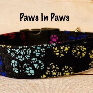 Dog Collar, girl dog collar, boy dog collar, martingale collar, martingale, adjustable collar, buckle dog collar, paw print collar, paws
