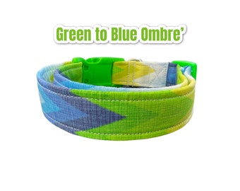 Ombre dog collar, girl dog collar, boy dog collar, handmade dog collar, custom dog collar, adjustable collar, side release, washable collar