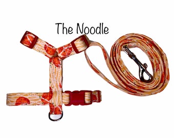 Dog harness, noodle dog harness, dog harness and leash set, standard Roman harness, step in harness, spaghetti dog harness, pasta harness
