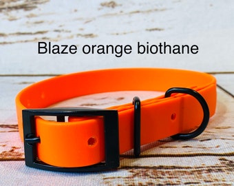 Biothane dog collar, orange dog collar, dog collar, buckle dog collar, waterproof collar, blaze orange, orange biothane, vegan leather