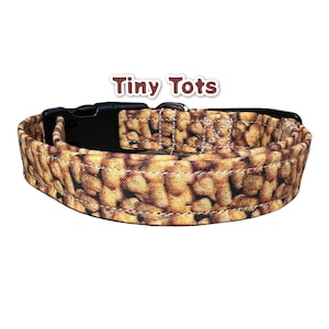 Tots dog collar, food dog collar, funny dog collar, dog collar girl, dog collar boy, tots cat collar, side release collar, tater tots collar