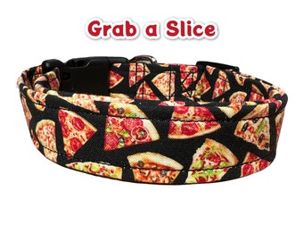 Pizza dog collar, food dog collar, funny dog collar, dog collar boy, dog collar girl, pizza cat collar, side release collar, washable collar