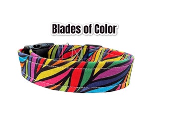 Rainbow dog collar, handmade dog collar, dog collar, dog collar boy, dog collar girl, washable dog collar, side release adjustable collar