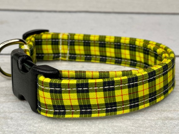Yellow plaid sale dog collar