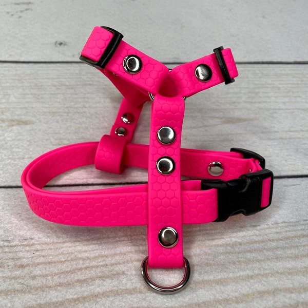 Stink proof waterproof dog harness, adjustable dog harness, waterproof dog harness, hexa dog harness, waterproof, neon, dog harness