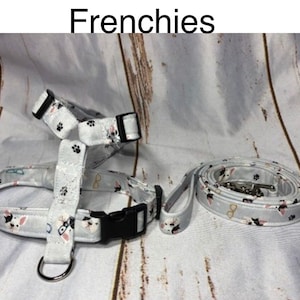 Adjustable Dog Harness and Leash Set: Step-In or Standard, Funny Handmade Dog Collar