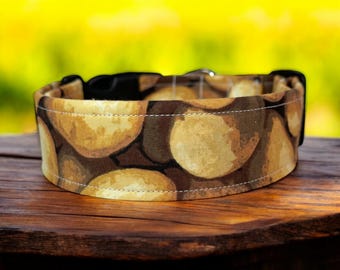 Potato dog collar, food collar, fabric handmade side release collar, girl dog collar, boy dog collar, custom collar, washable, adjustable