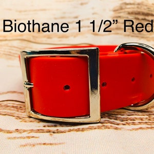 Red Biothane Dog Collar: Waterproof Buckle Collar, Wide Vegan Leather
