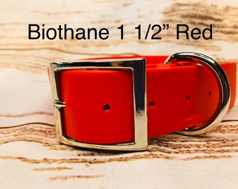 Biothane dog collar, Red dog collar, dog collar, buckle dog collar, waterproof collar, wide dog collar, vegan leather collar, Red