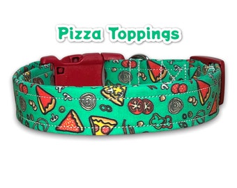 Pizza dog collar, food dog collar, funny dog collar, dog collar boy, dog collar girl, pizza cat collar, side release collar, washable collar