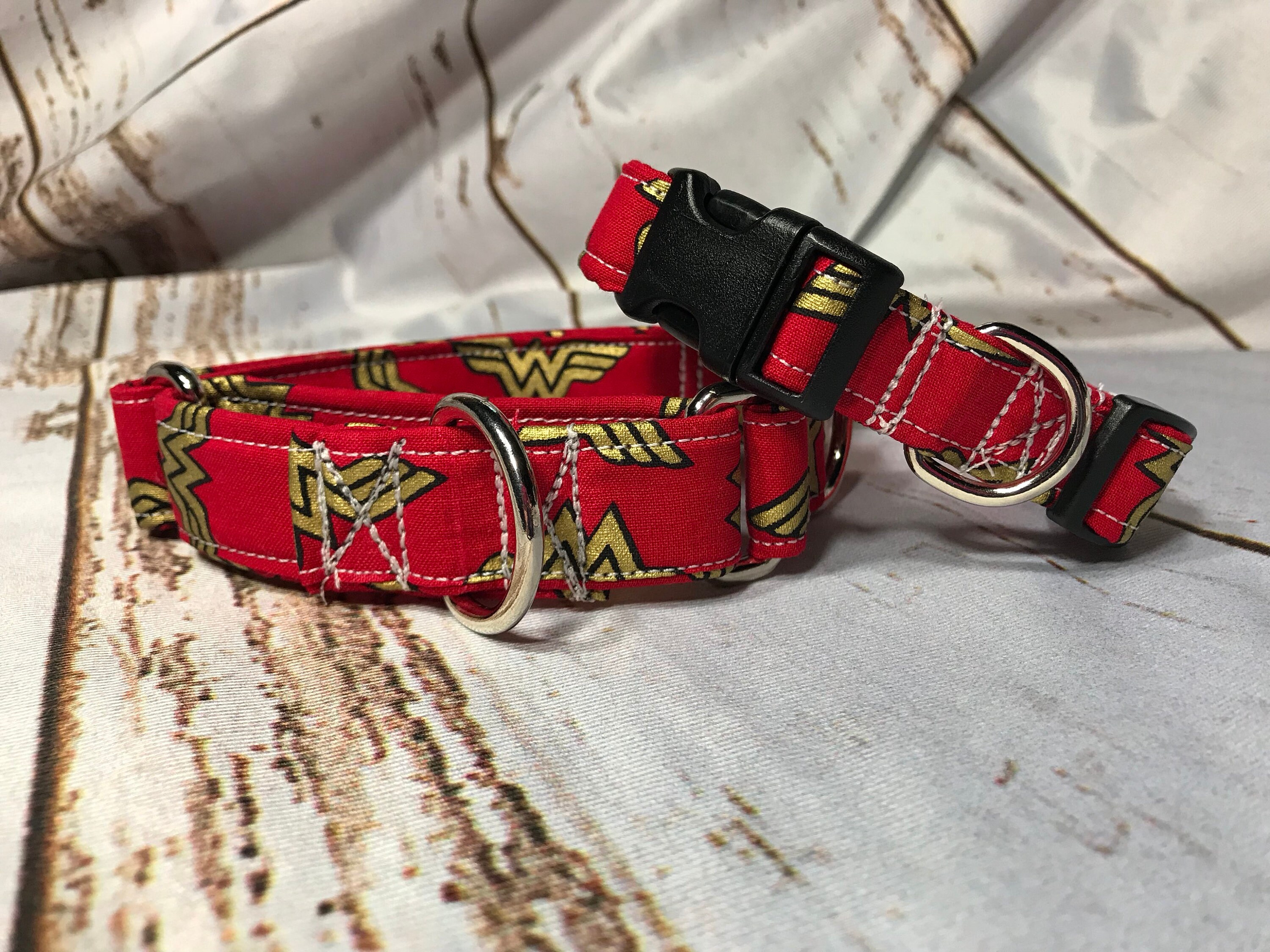 Dog Collar girl dog collar red dog collar gold adjustable Etsy