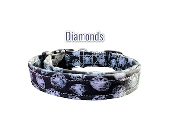 Diamond dog collar, jewel dog collar, dog collar, Gemstone dog collar, dog collar girl, side release adjustable collar, handmade collar