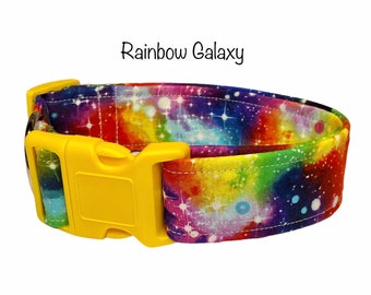 Galaxy dog collar, rainbow dog collar, dog collar, celestial dog collar, rainbow galaxy, adjustable dog collar, washable, galaxy print, cat