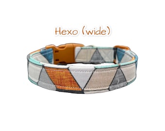 Geometric dog collar, girl dog collar, boy dog collar, handmade dog collar, custom collar, adjustable collar, side release, washable collar
