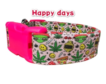 Weed dog collar, funny dog collar, collar for dogs, 420 dog collar, marijuana dog collar, girl dog collar, boy dog collar, quick release