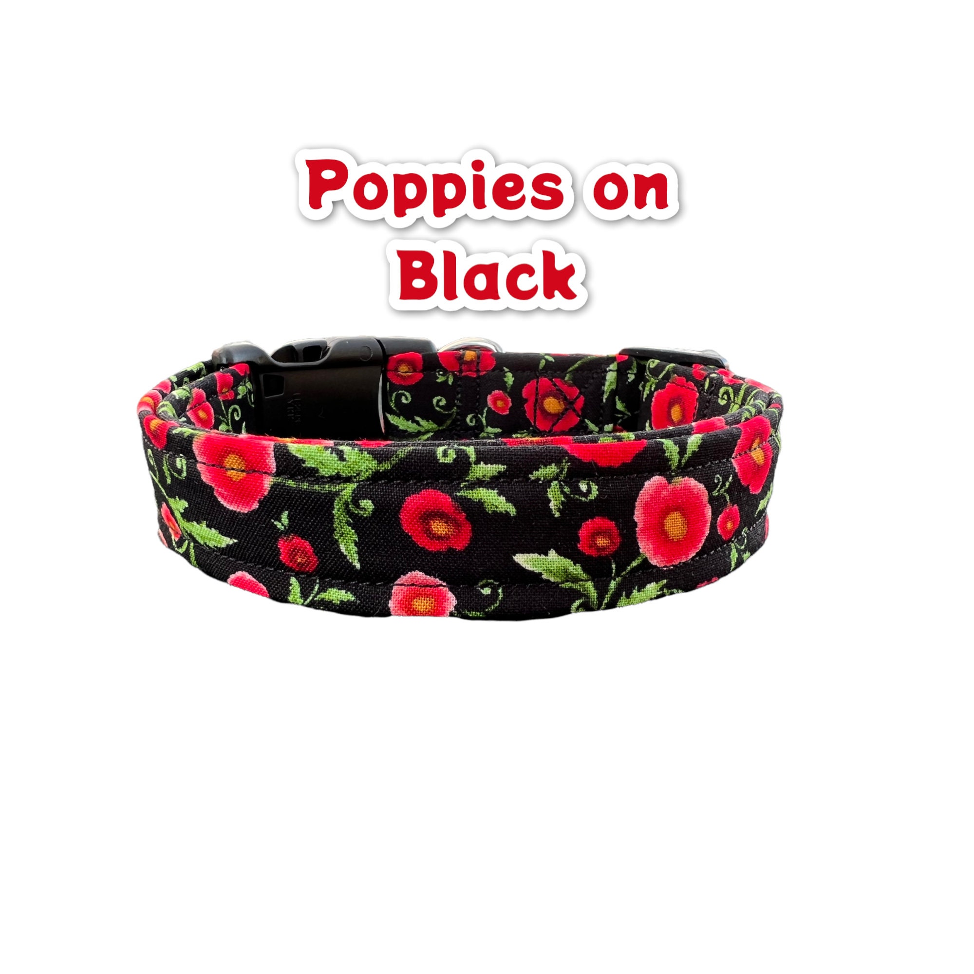 Poppy Dog Collar Girl Dog Collar Floral Dog Collar Adjustable