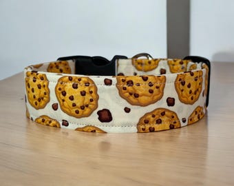 Chocolate chip cookie dog collar, handmade side release collar, girl dog collar, boy dog collar, custom collar, washable adjustable collar