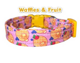 Waffle dog collar, food dog collar, funny dog collar, dog collar girl, dog collar boy, waffle pet collar, side release collar, washable