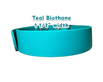 Biothane dog collar, teal dog collar, dog collar, buckle dog collar, waterproof collar, wide dog collar, vegan leather collar,