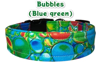 Bubble dog collar, dog collar girl, dog collar boy, dog collar, designer dog collar, side release adjustable, cat collar, rainbow dog collar