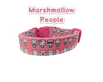 Marshmallow dog collar, food dog collar, funny dog collar, girl dog collar, boy dog collar, handmade dog collar, washable, adjustable collar