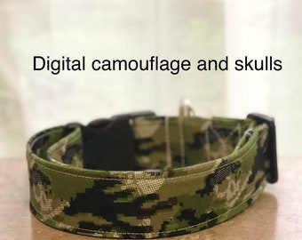 Dog collar, boy dog collar, handmade dog collar, washable dog collar, fabric dog collar, side release collar, adjustable, custom dog collar